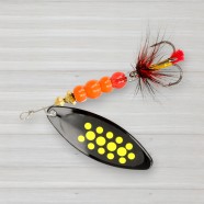 Блешня обертова ZEOX Reactive Long № 4, 13г, колір 011 Black-Yellow Dot